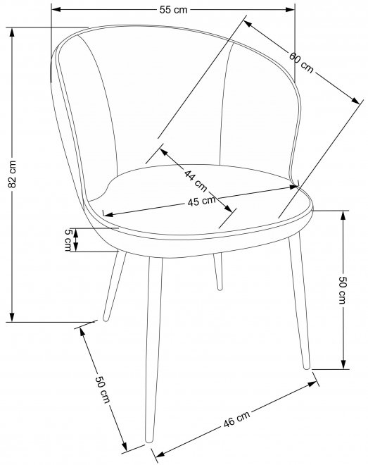 Стул на металлокаркасе K506 разноцветный