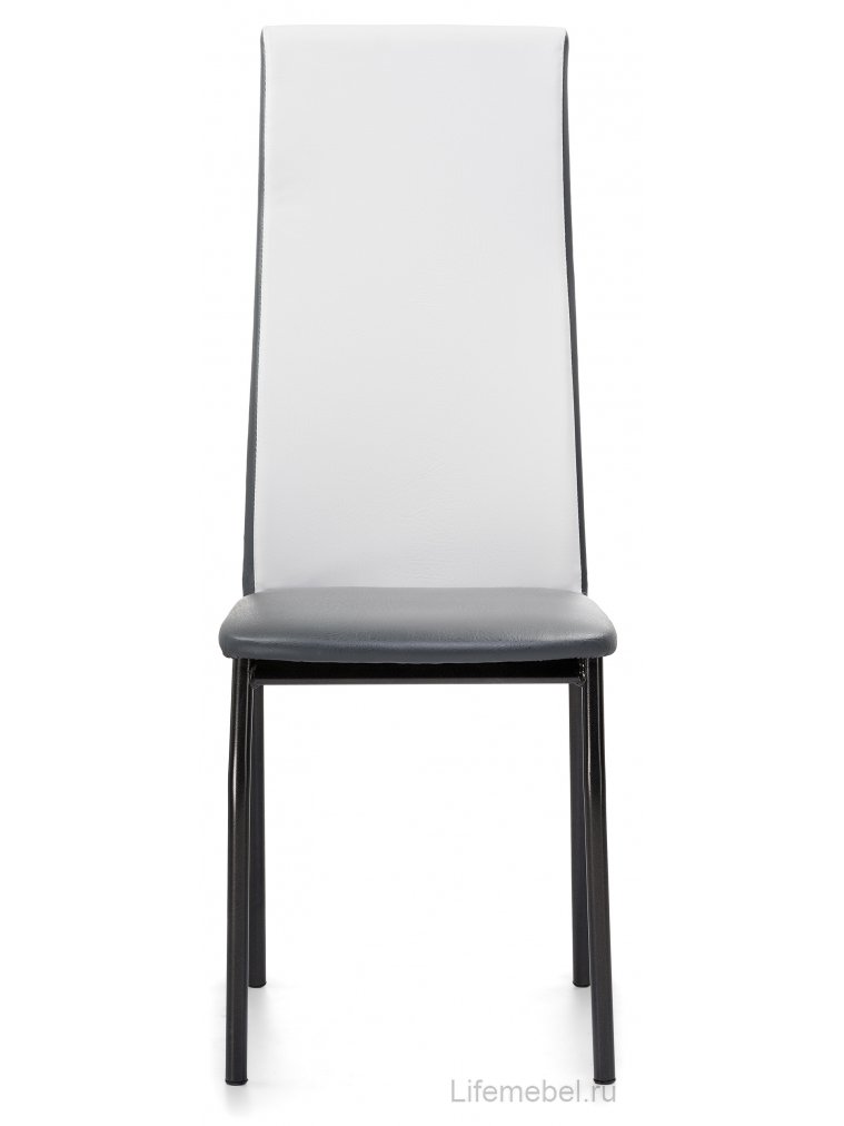 Стул на металлокаркасе Mirilis белый полимер / серый полимер / темный мусс