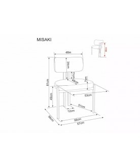 Стул на металлокаркасе Misaki