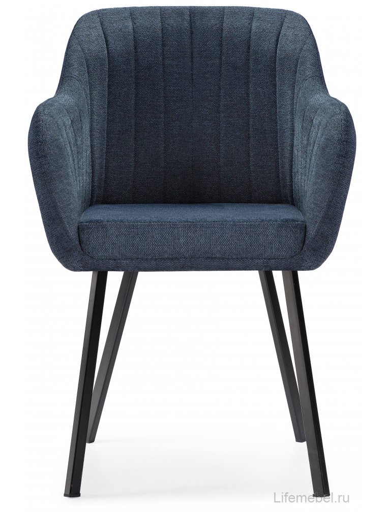 Стул на металлокаркасе Mody blue fabric / black