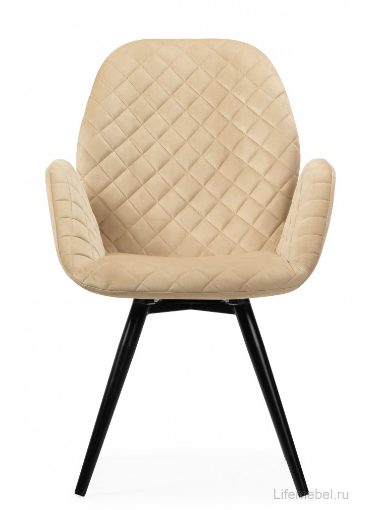 Кресло Муат крутящееся бежевый / черный глянец