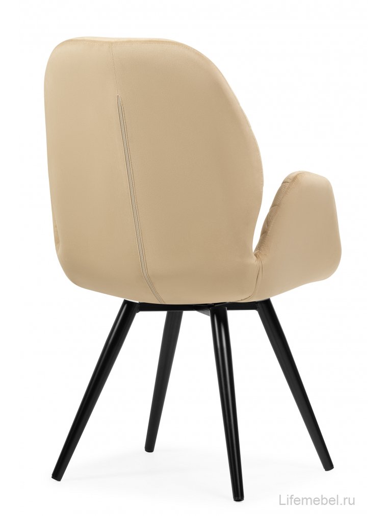 Кресло Муат крутящееся бежевый / черный глянец