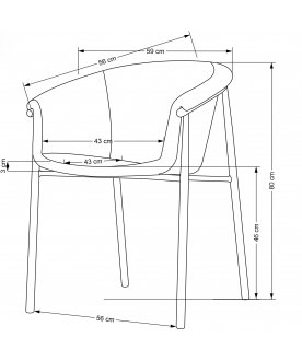 Стул на металлокаркасе K489