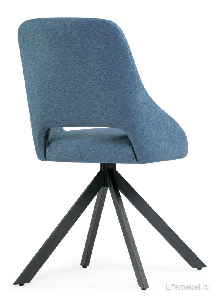 Стул на металлокаркасе Оливер крутящийся синий / черный