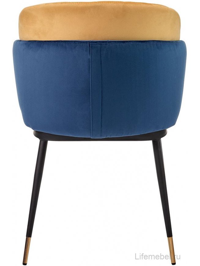 Стул на металлокаркасе Peki синий / горчичный