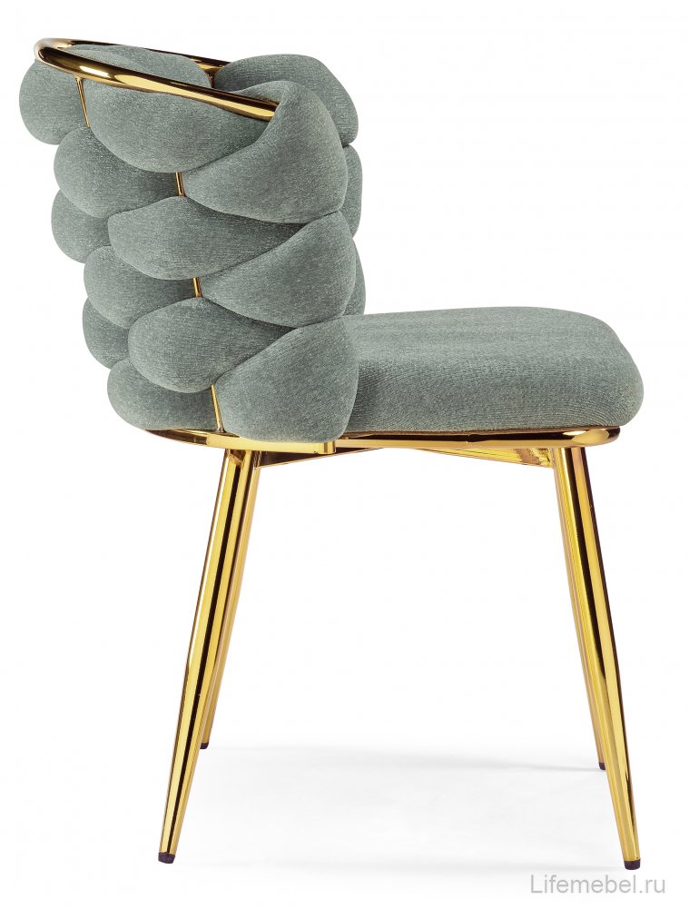 Стул на металлокаркасе Rendi light gray / gold