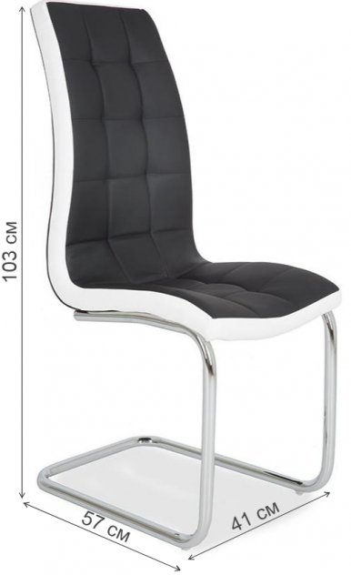 Стул на металлокаркасе LH-37 black/white (s2)
