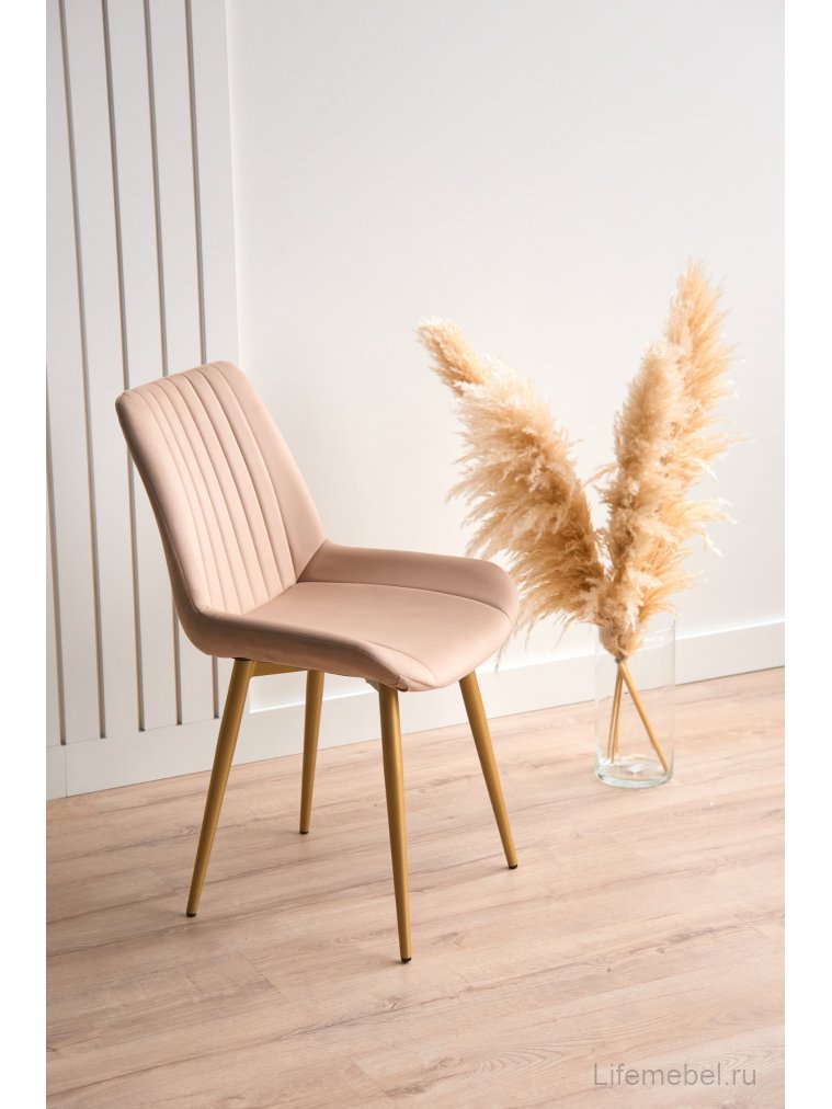 Стул на металлокаркасе Седа бежевый (zd 210) / золотой