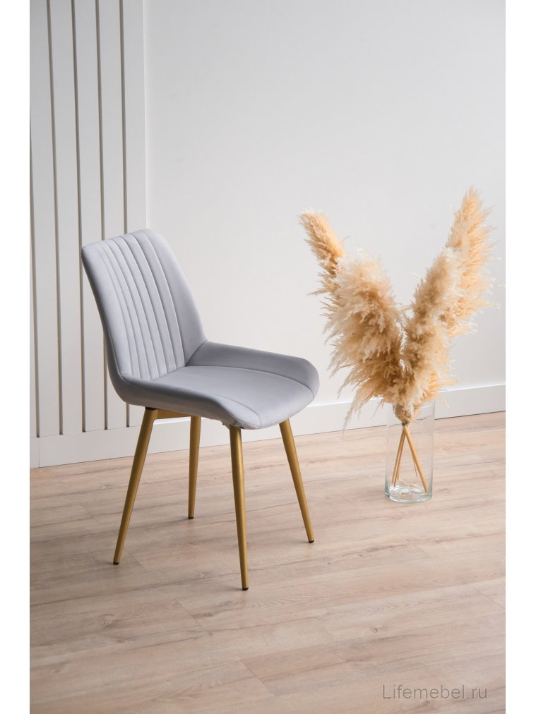 Стул на металлокаркасе Седа светло-серый (zd 960) / золотой