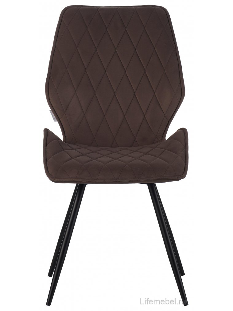 Стул на металлокаркасе Ostin DC233 поворотный велюр горький шоколад / черный круглый каркас