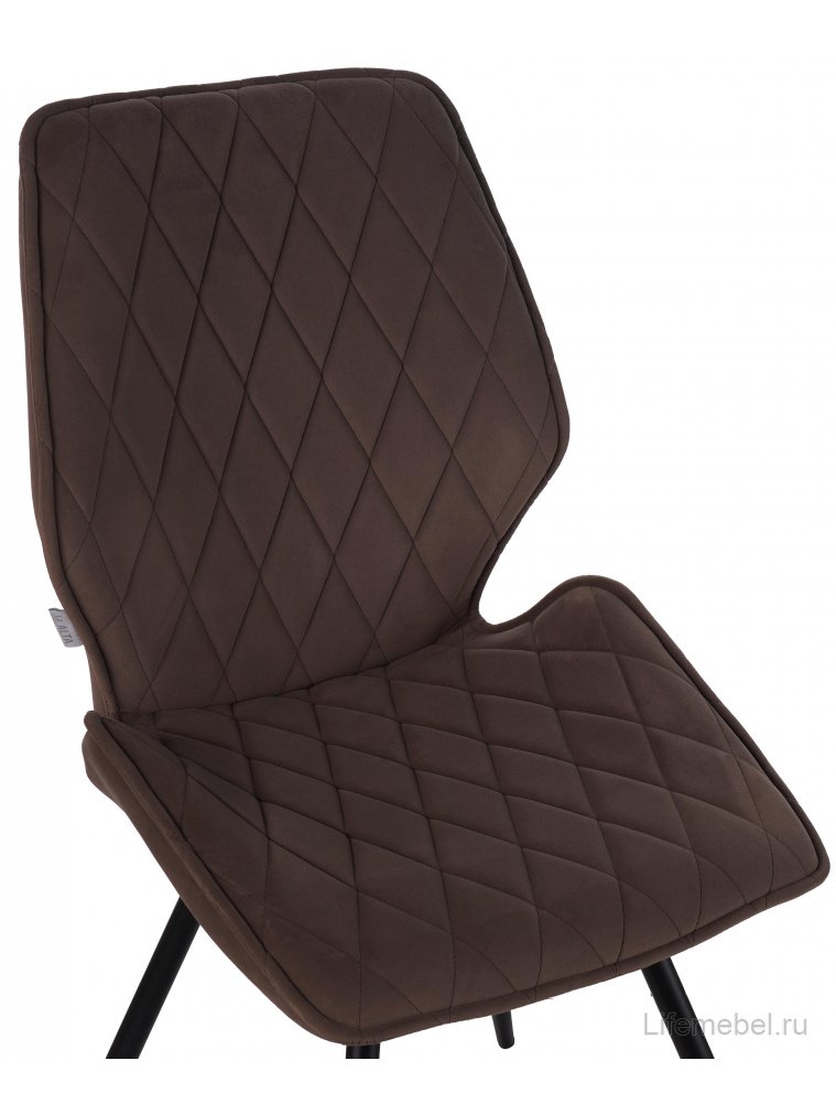 Стул на металлокаркасе Ostin DC233 поворотный велюр горький шоколад / черный круглый каркас