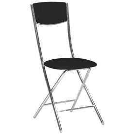 Стул на металлокаркасе Сильвия складной кожзам 24 черный А1.09-04