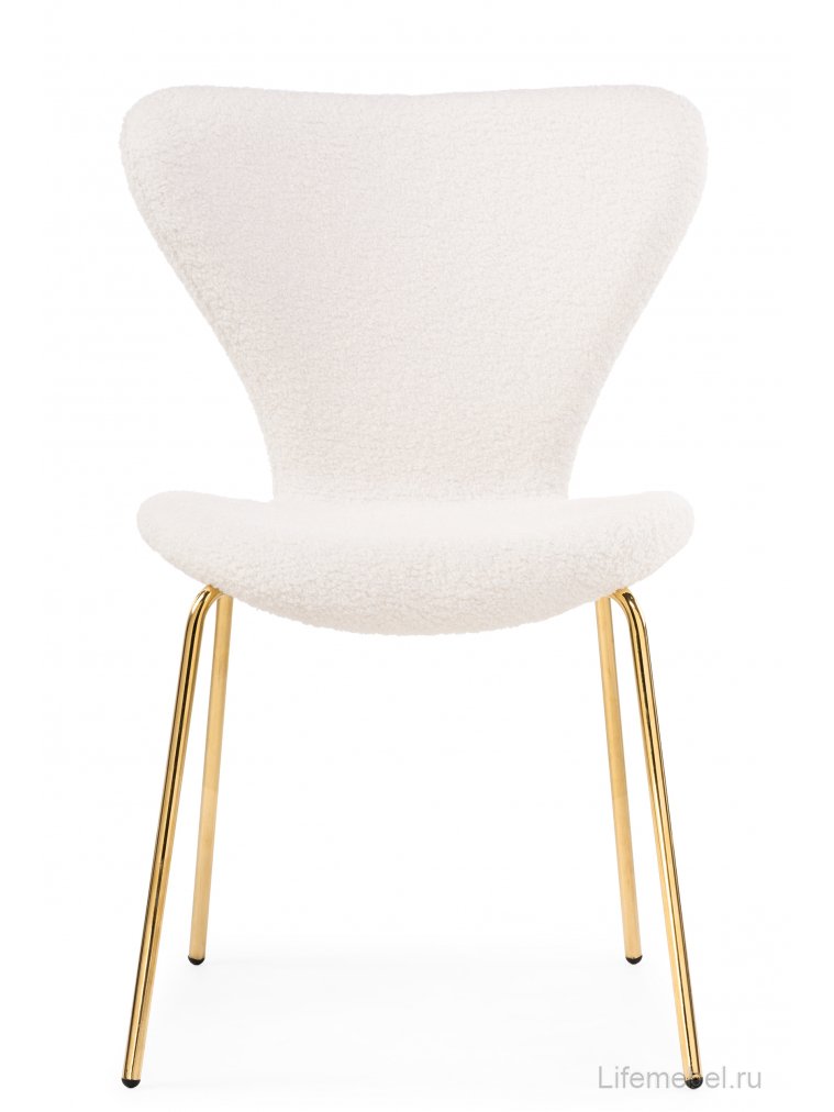 Стул на металлокаркасе Solo white / gold