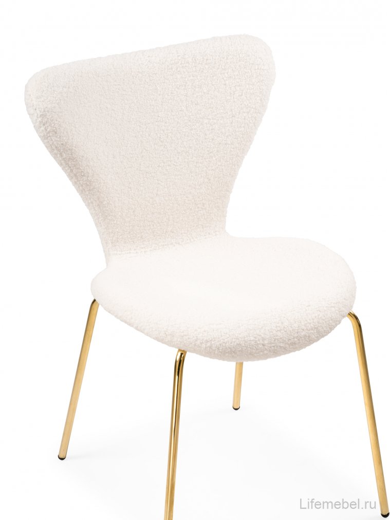 Стул на металлокаркасе Solo white / gold