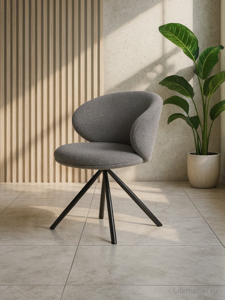 Стул на металлокаркасе Solomon крутящийся gray / black