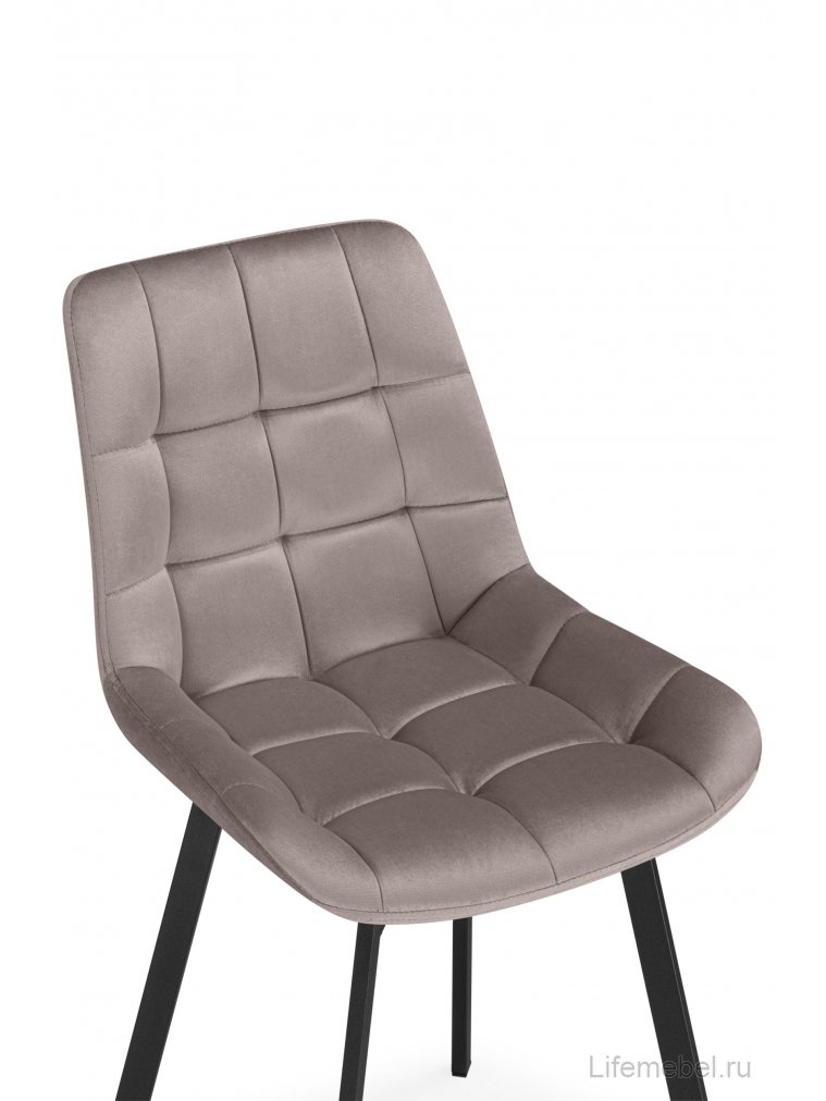 Стул на металлокаркасе Стронг вращающийся латте велютто 08 / черный каркас