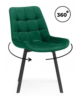 Стул на металлокаркасе Челси крутящийся зеленый велюр / черный