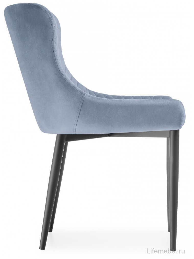 Стул на металлокаркасе Teo light blue / black