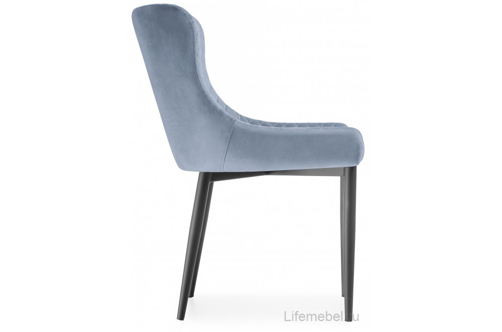 Стул на металлокаркасе Teo light blue / black