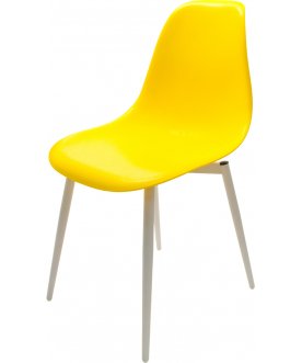 Стул на металлокаркасе Туссе белый / жёлтый