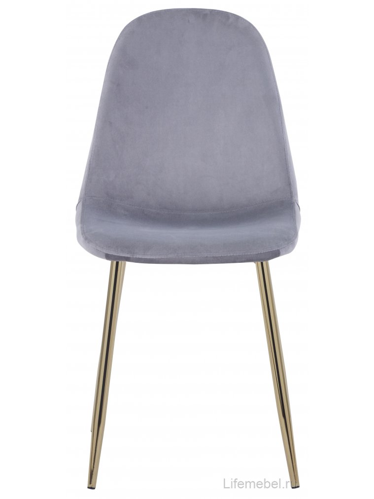 Стул на металлокаркасе Валли велюр серый / золотые ножки