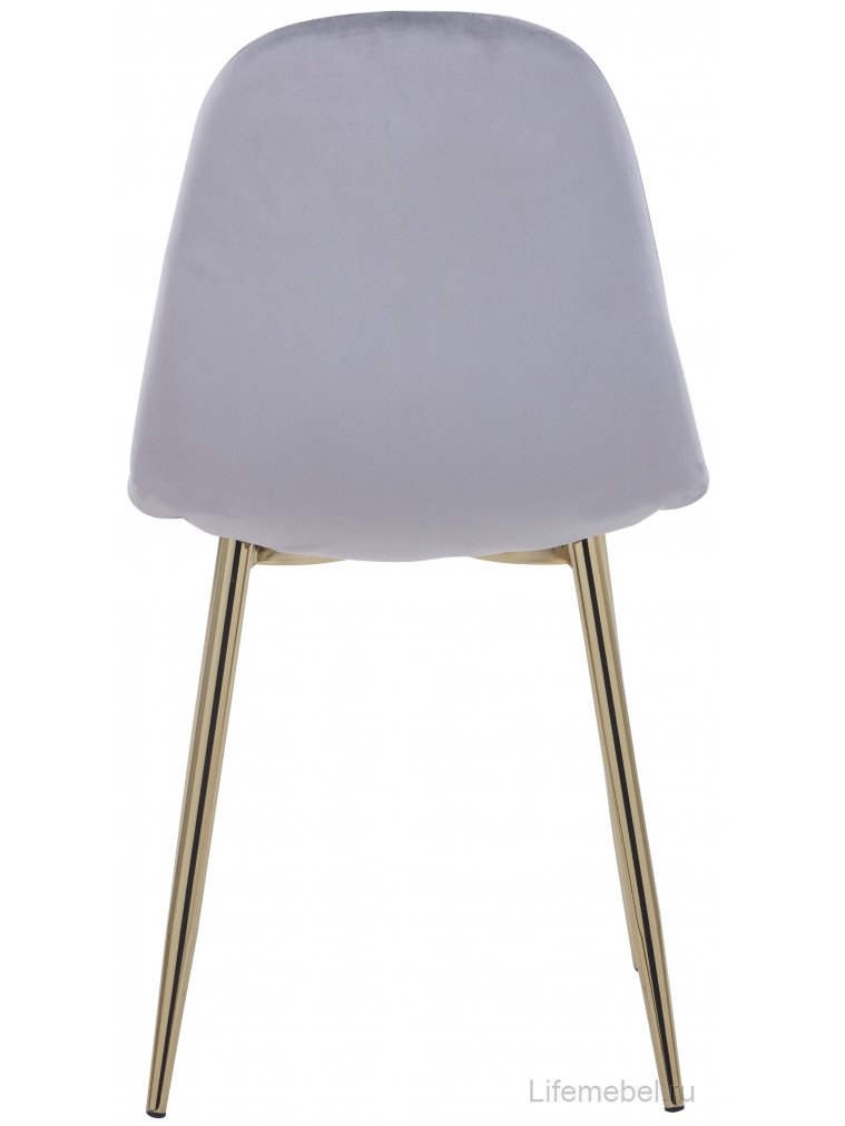 Стул на металлокаркасе Валли велюр серый / золотые ножки