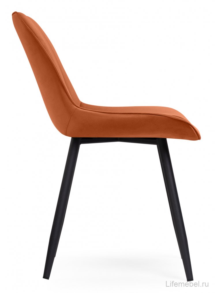 Стул на металлокаркасе Вейв кирпичный ZD 432 / черный каркас