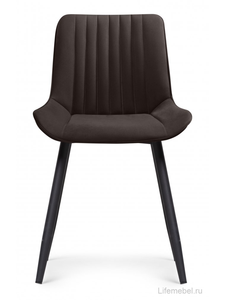 Стул на металлокаркасе Вейв коричневый GL 08 / черный каркас