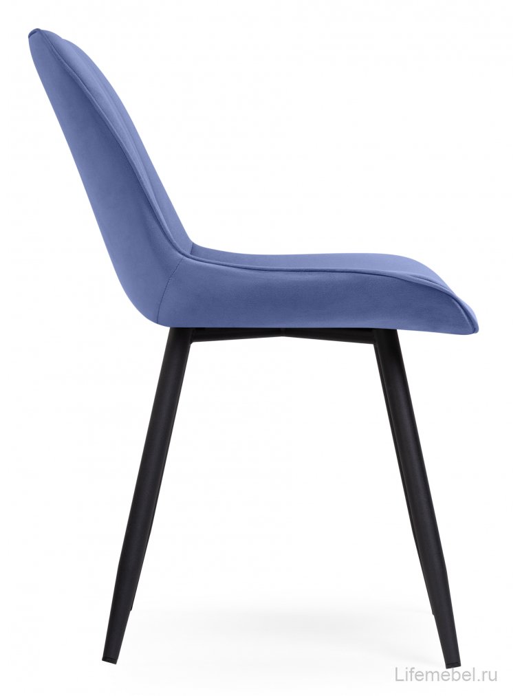 Стул на металлокаркасе Вейв синий ZD 754 / черный каркас