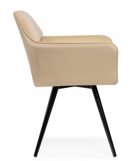 Стул-кресло Ямес крутящееся бежевый / черный глянец