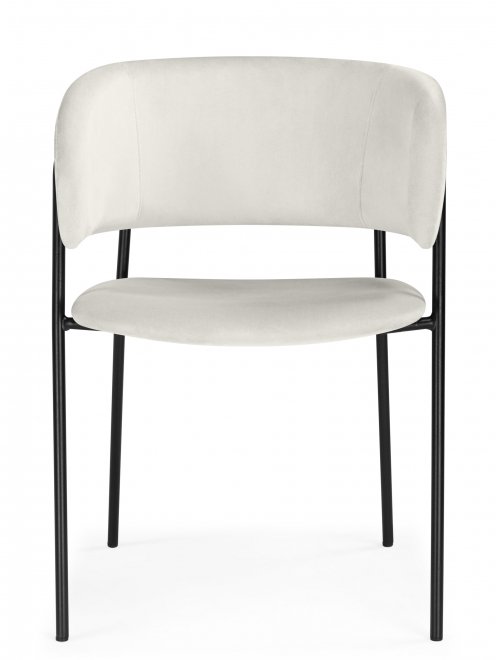 Стул на металлокаркасе Осло белый (milk) / черный