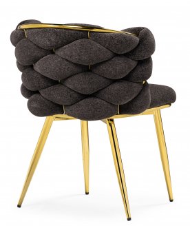 Стул на металлокаркасе Rendi gold /  gray  - Уцененный экземпляр