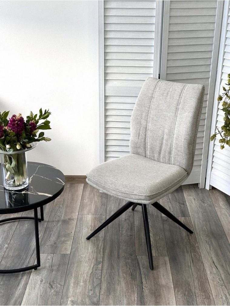 Стул на металлокаркасе Yohan вращающийся ткань KN01-04 светло-серый / черный