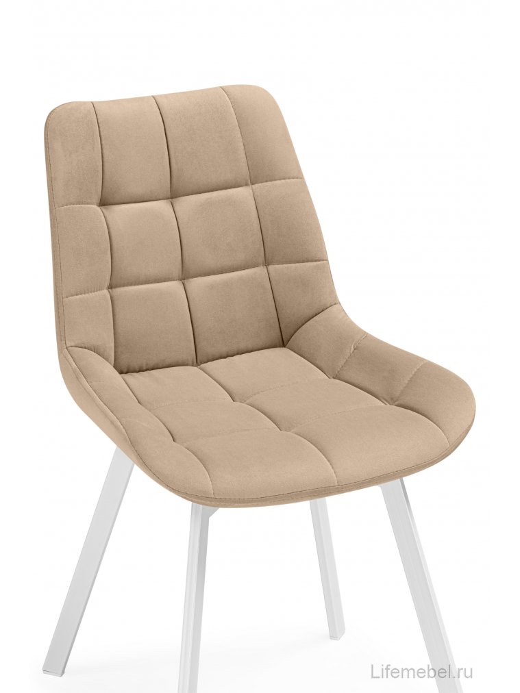 Стулья на металлокаркасе Челси 360 бежевый (ZD 210) / белый