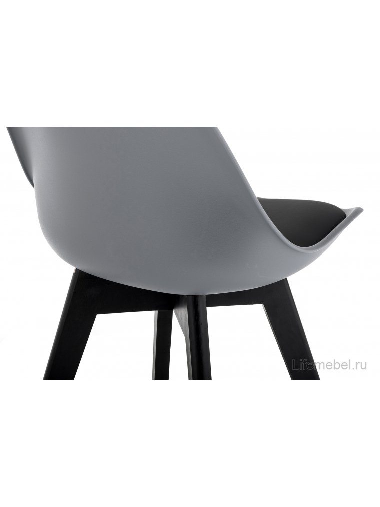 Деревянный стул Bonuss темно-серый / черное сидение / черный