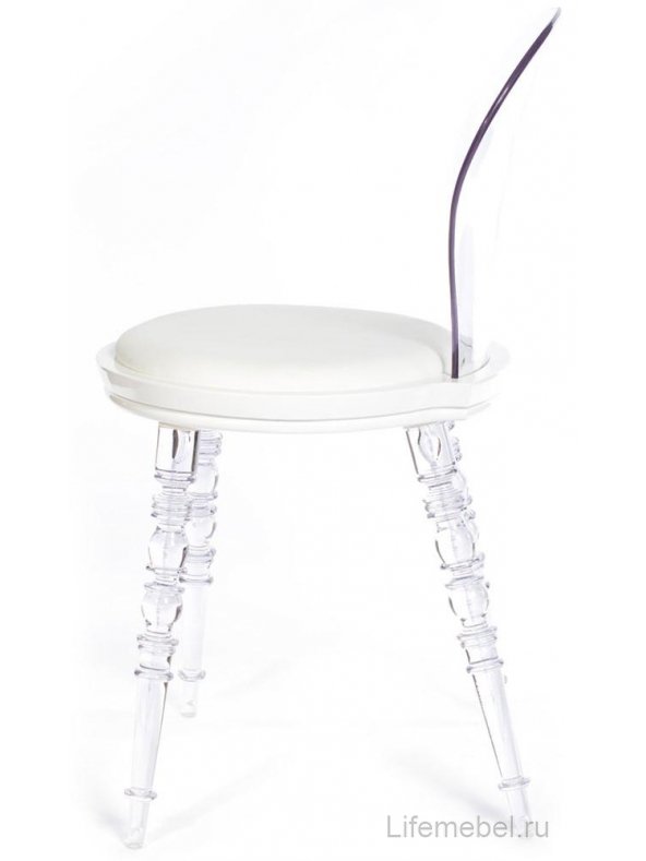 Пластиковый стул Babel белый / прозрачные ножки