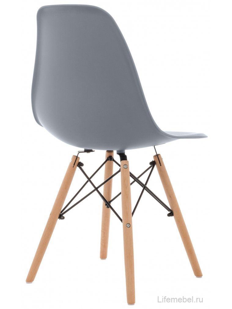 Пластиковый стул Eames PC-015 серо-голубой / дерево