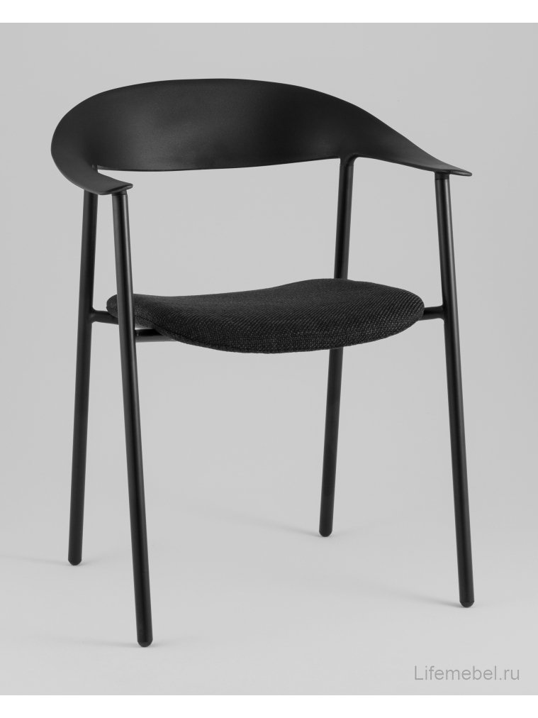 Пластиковый стул Eila с подушкой черный