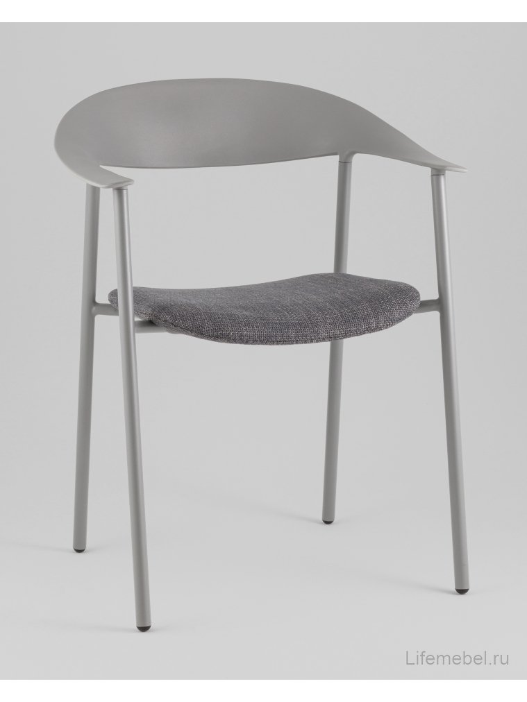 Пластиковый стул Eila с подушкой серый