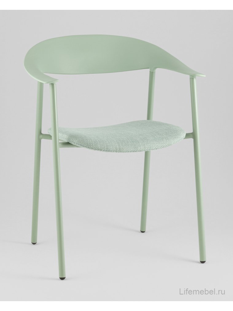Пластиковый стул Сайли с подушкой зеленый