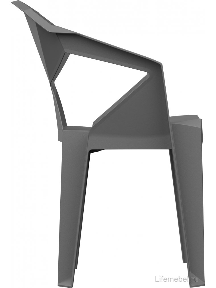 Пластиковый стул Гекса мокрый асфальт
