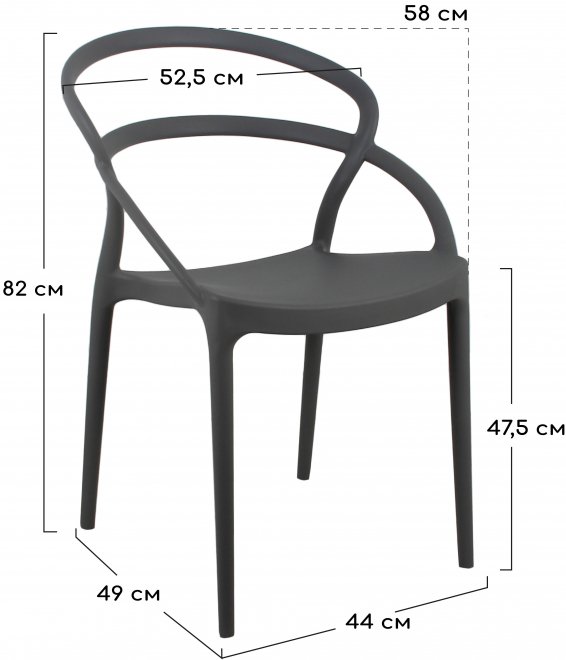 Пластиковый стул Margo серый