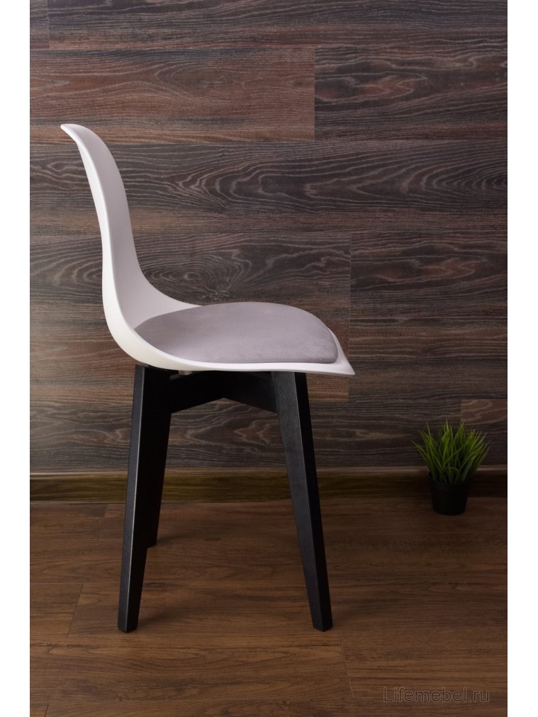 Пластиковый стул Сашш чёрный / белый / серый