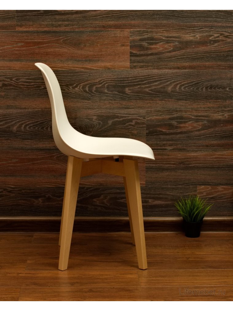 Пластиковый стул Сашш натуральный / белый