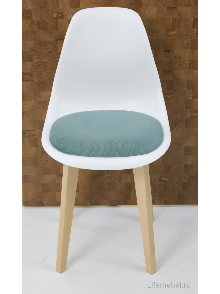 Пластиковый стул Сашш натуральный / белый / бирюза