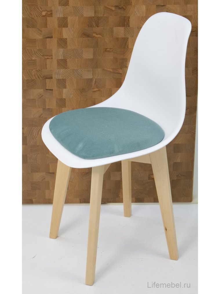 Пластиковый стул Сашш натуральный / белый / бирюза