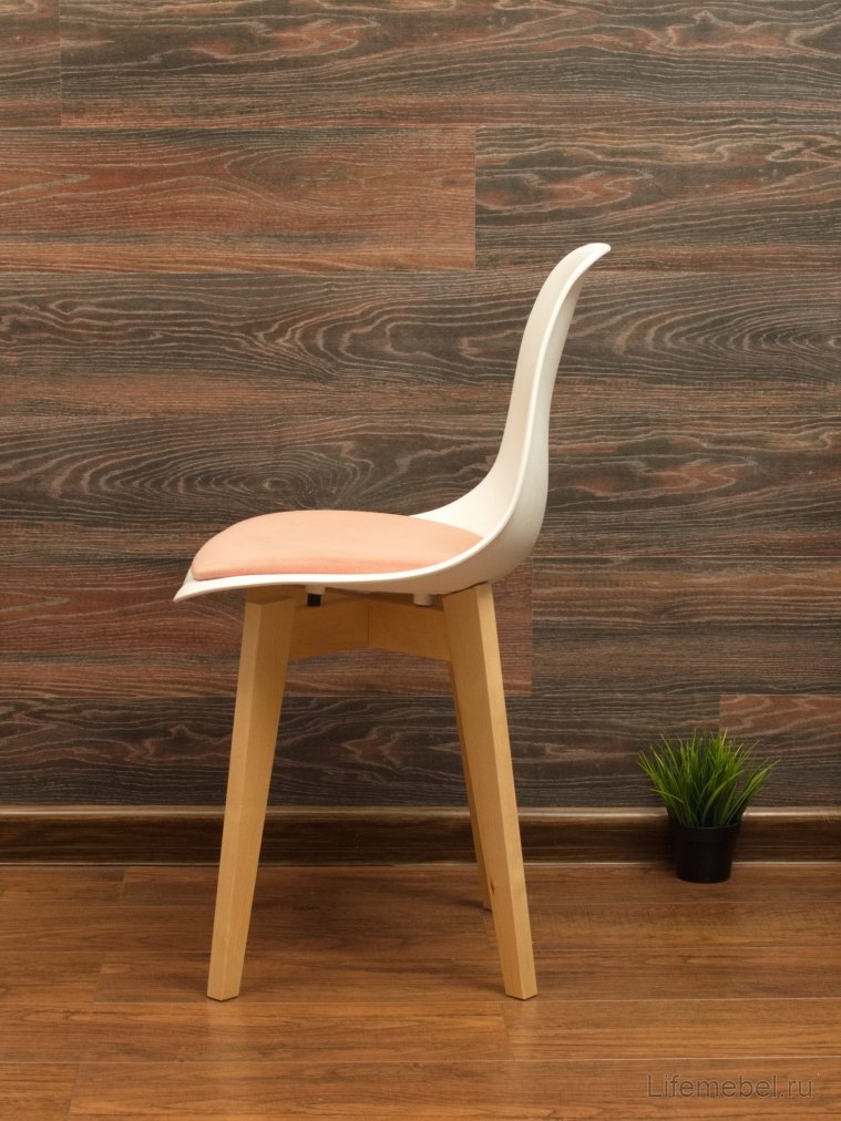 Пластиковый стул Сашш натуральный / белый / розовый