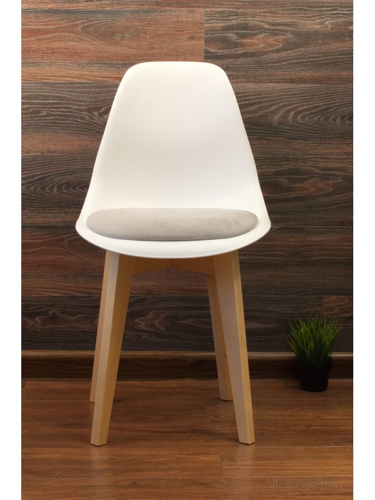 Пластиковый стул Сашш натуральный / белый / серый