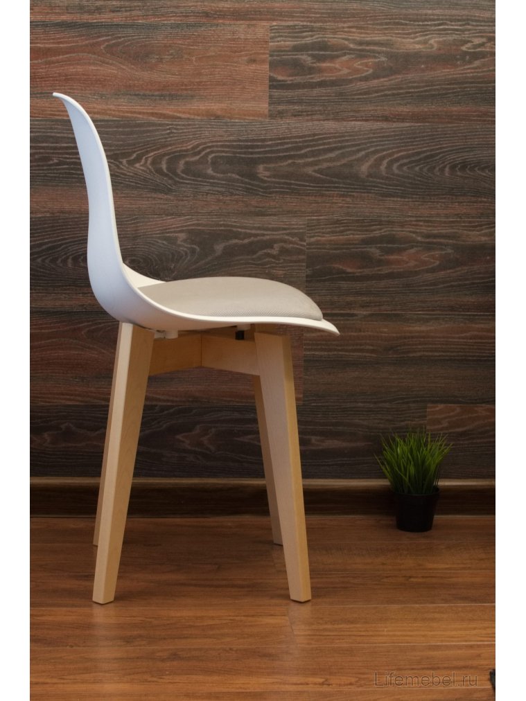 Пластиковый стул Сашш натуральный / белый / серый