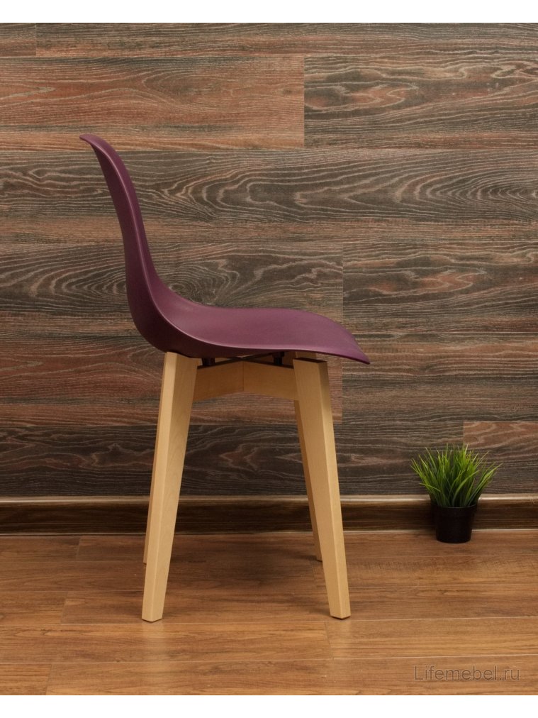 Пластиковый стул Сашш натуральный / фиолетовый